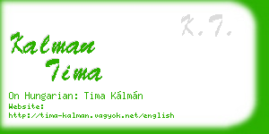 kalman tima business card