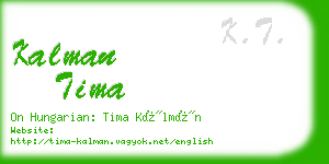 kalman tima business card